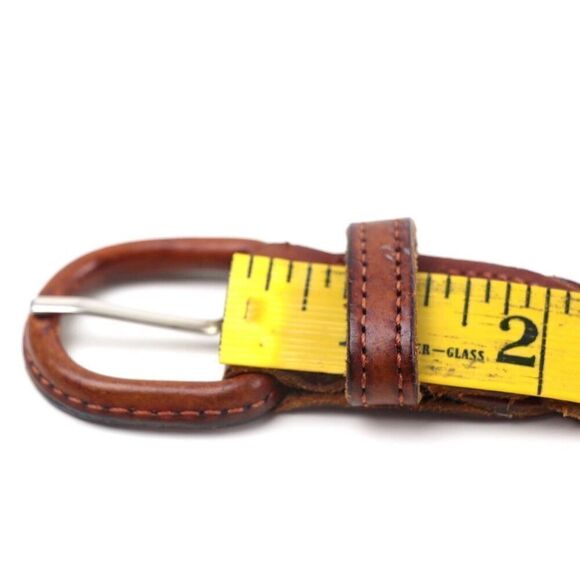 ARGENTINA BRAIDED BROWN GENUINE LEATHER 1" Wd CASUAL MEN'S BELT Sz 38 (G41 - Picture 9 of 12